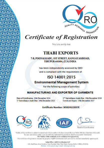 ISO 14001:2015 Environmental Management Certificate
